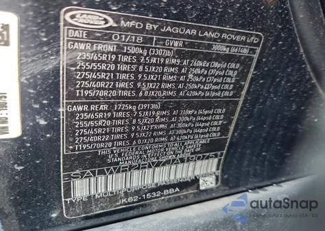 2018 Land Rover Range Rover Sport Hse from USA, damaged, VIN SALWR2RV7JA190751